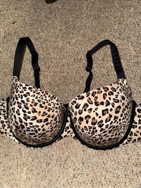 Cacique Leopard Print Smooth Boost Balconette Bra